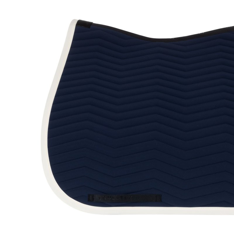 Equestro Sottosella Wave Quilting dressage in tessuto tecnico - Blu navy/Bianco antico