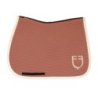 Equestro Sottosella Wave Quilting dressage in tessuto tecnico - Redwood/Bianco antico