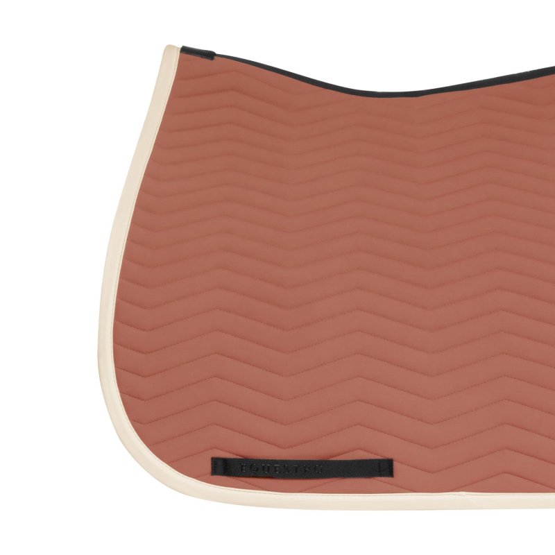 Equestro Sottosella Wave Quilting dressage in tessuto tecnico - Redwood/Bianco antico