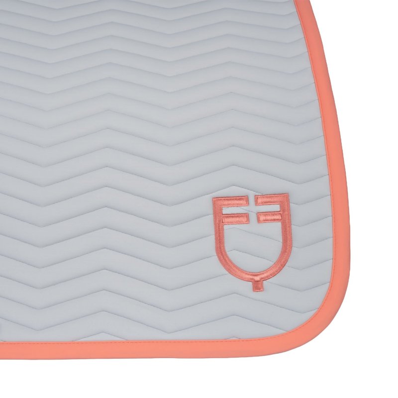 Equestro Sottosella Wave Quilting dressage in tessuto tecnico - Harbor Mist/Desert Flower