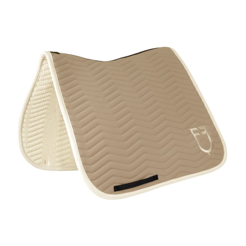 Equestro Sottosella Wave Quilting dressage in tessuto tecnico - Oxford Tan/Bianco antico