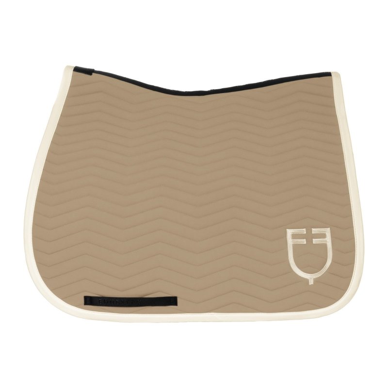 Equestro Sottosella Wave Quilting dressage in tessuto tecnico - Oxford Tan/Bianco antico