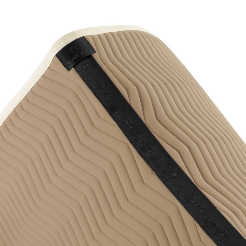 Equestro Sottosella Wave Quilting dressage in tessuto tecnico - Oxford Tan/Bianco antico
