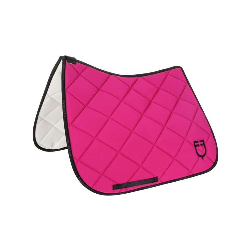 Equestro Sottosella da dressage in tessuto tecnico con logo - Fucsia/Nero