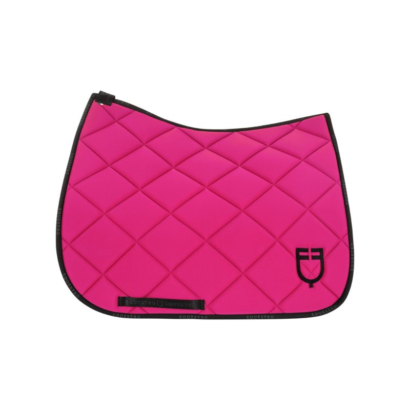 Equestro Sottosella da dressage in tessuto tecnico con logo - Fucsia/Nero