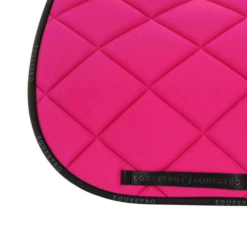 Equestro Sottosella da dressage in tessuto tecnico con logo - Fucsia/Nero