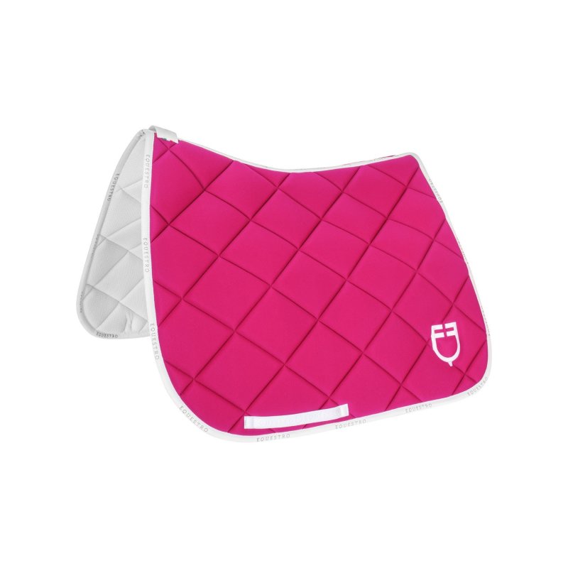 Equestro Sottosella da dressage in tessuto tecnico con logo - Fucsia/Bianco