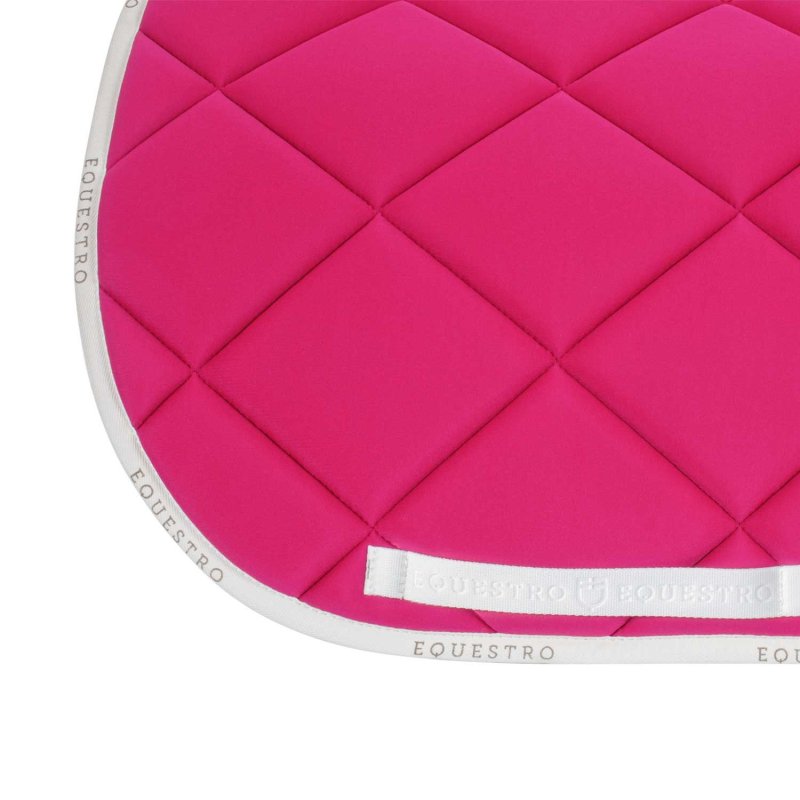Equestro Sottosella da dressage in tessuto tecnico con logo - Fucsia/Bianco