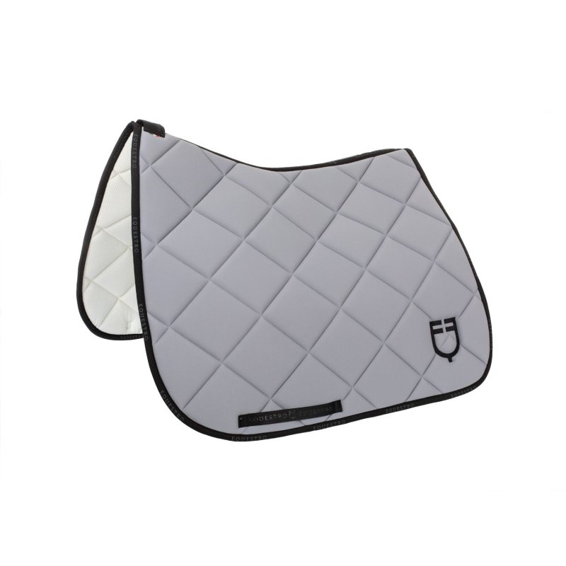 Equestro Sottosella da dressage in tessuto tecnico con logo - Grigio/Nero