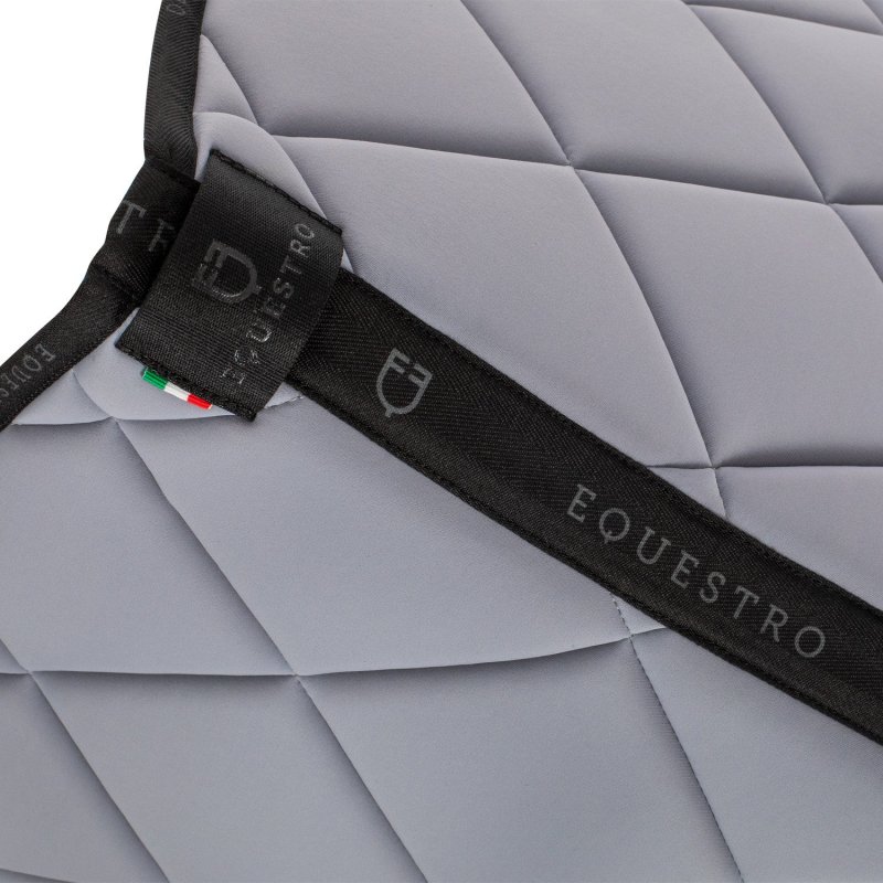 Equestro Sottosella da dressage in tessuto tecnico con logo - Grigio/Nero