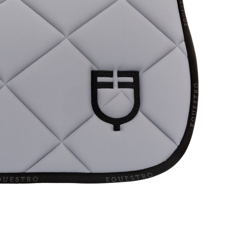 Equestro Sottosella da dressage in tessuto tecnico con logo - Grigio/Nero