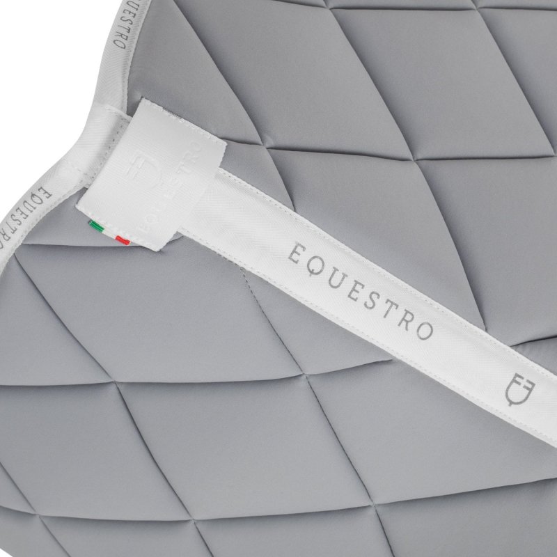 Equestro Sottosella da dressage in tessuto tecnico con logo - Grigio/Bianco