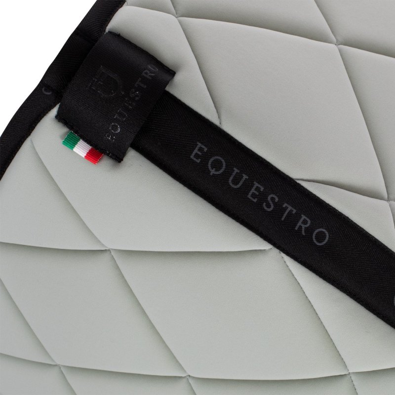 Equestro Sottosella da dressage in tessuto tecnico con logo - Verde chiaro/Nero