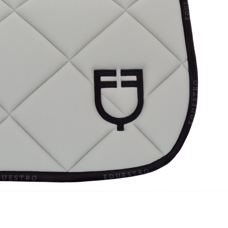 Equestro Sottosella da dressage in tessuto tecnico con logo - Verde chiaro/Nero