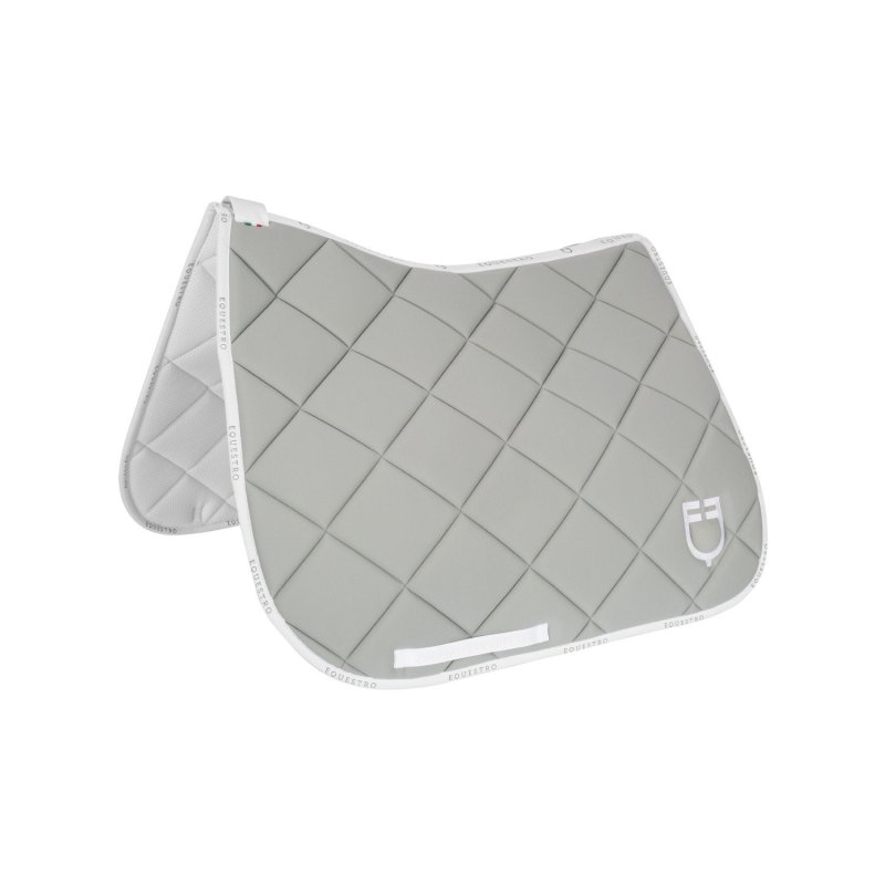 Equestro Sottosella da dressage in tessuto tecnico con logo - Verde chiaro/Bianco