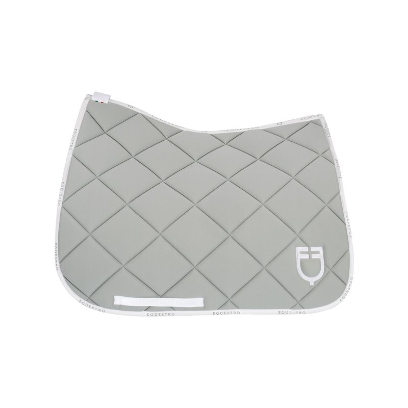 Equestro Sottosella da dressage in tessuto tecnico con logo - Verde chiaro/Bianco