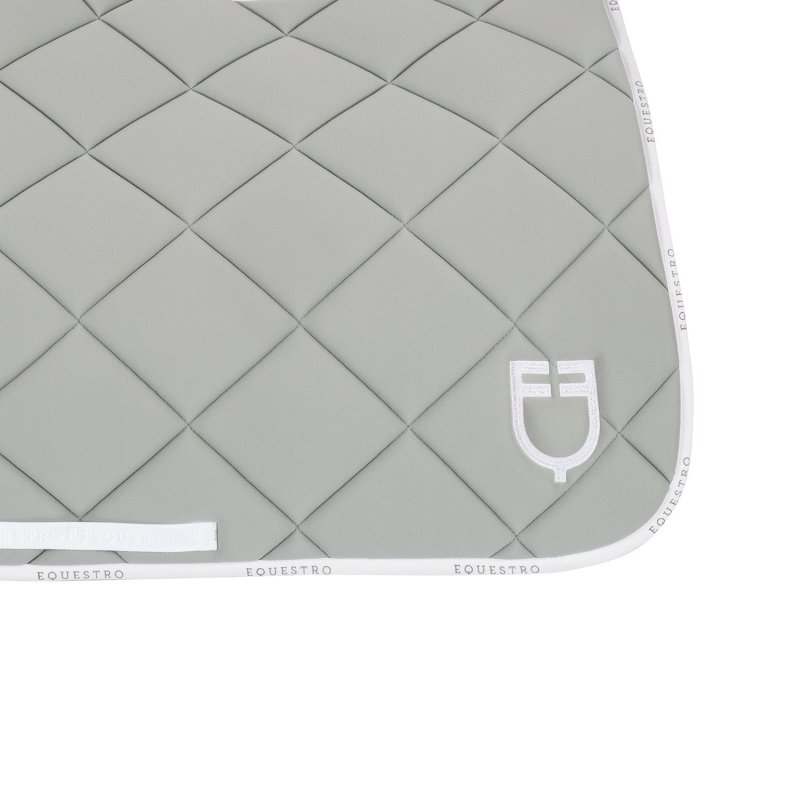 Equestro Sottosella da dressage in tessuto tecnico con logo - Verde chiaro/Bianco