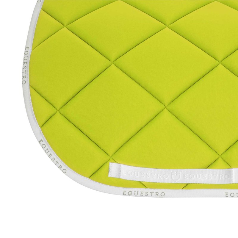 Equestro Sottosella da dressage in tessuto tecnico con logo - Lime/Bianco