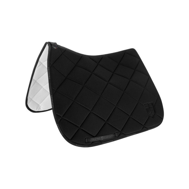 Equestro Sottosella da dressage in tessuto tecnico con logo - Nero