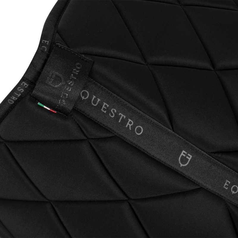 Equestro Sottosella da dressage in tessuto tecnico con logo - Nero