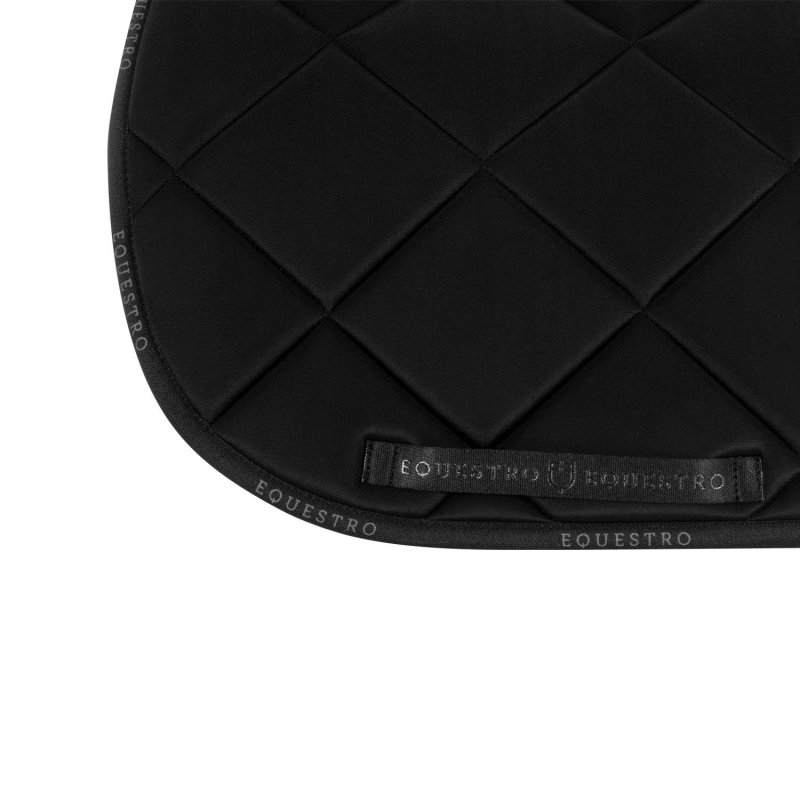 Equestro Sottosella da dressage in tessuto tecnico con logo - Nero