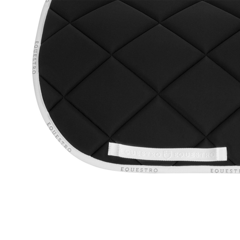Equestro Sottosella da dressage in tessuto tecnico con logo - Nero/Bianco
