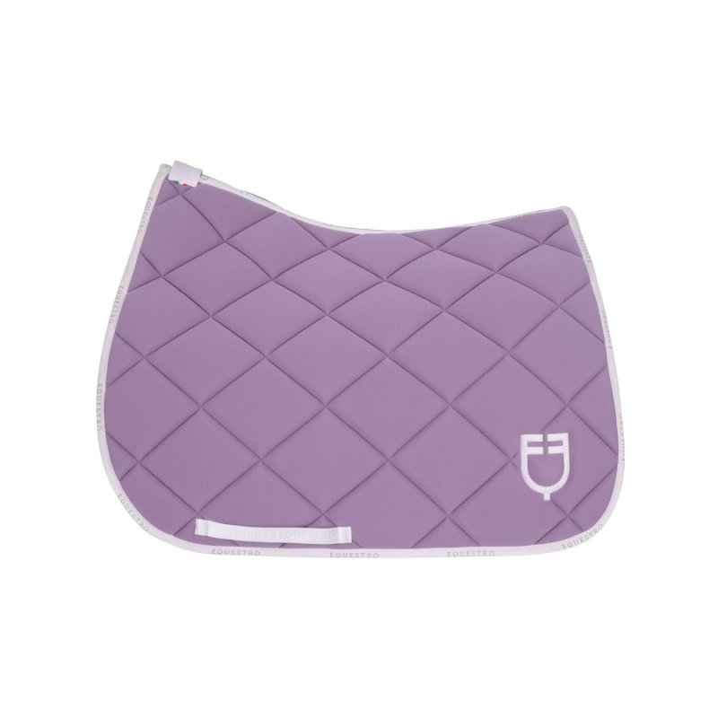 Equestro Sottosella da dressage in tessuto tecnico con logo - Lilla/Bianco