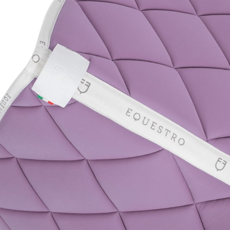 Equestro Sottosella da dressage in tessuto tecnico con logo - Lilla/Bianco
