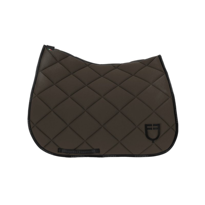 Equestro Sottosella da dressage in tessuto tecnico con logo - Verde militare/Nero