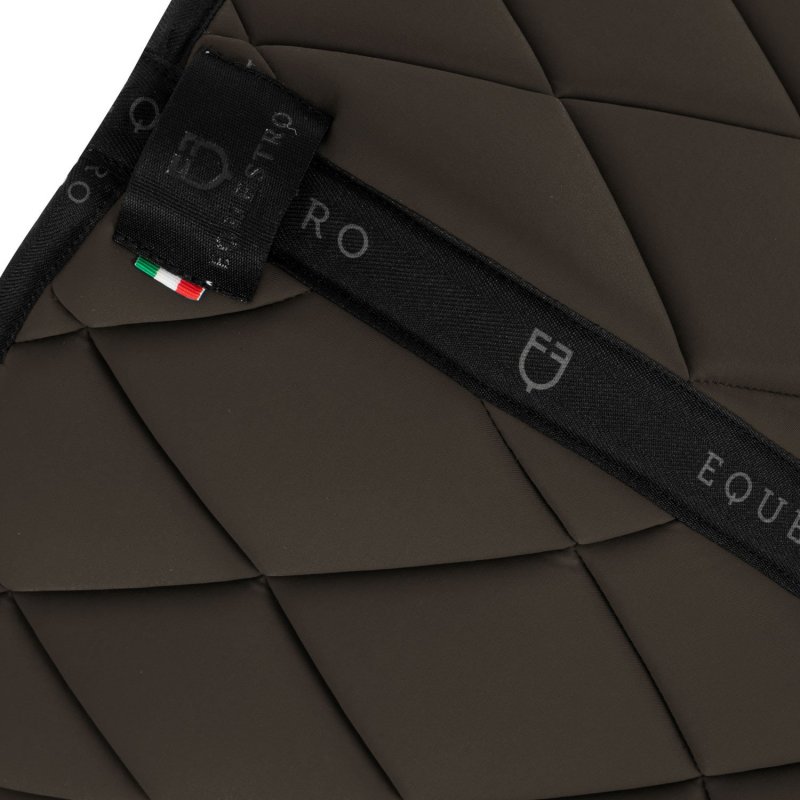 Equestro Sottosella da dressage in tessuto tecnico con logo - Verde militare/Nero