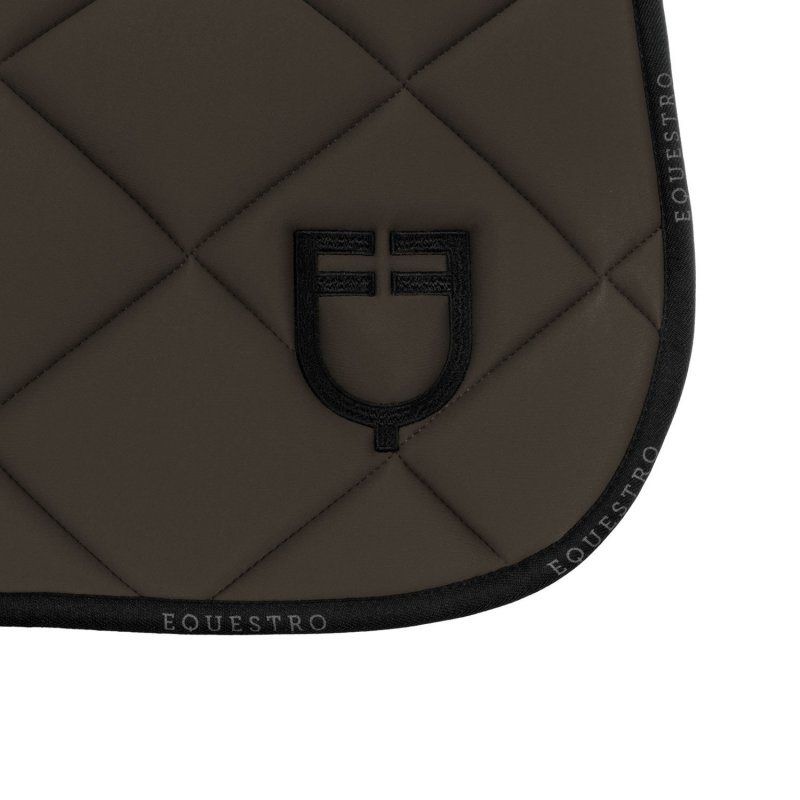 Equestro Sottosella da dressage in tessuto tecnico con logo - Verde militare/Nero