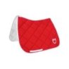 Equestro Sottosella da dressage in tessuto tecnico con logo - Poppy Red/Bianco