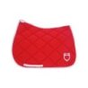 Equestro Sottosella da dressage in tessuto tecnico con logo - Poppy Red/Bianco