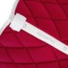 Equestro Sottosella da dressage in tessuto tecnico con logo - Vinaccia/Bianco