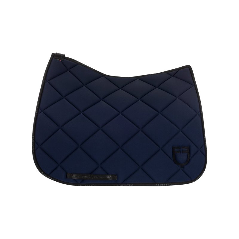 Equestro Sottosella da dressage in tessuto tecnico con logo - Blu navy/Nero