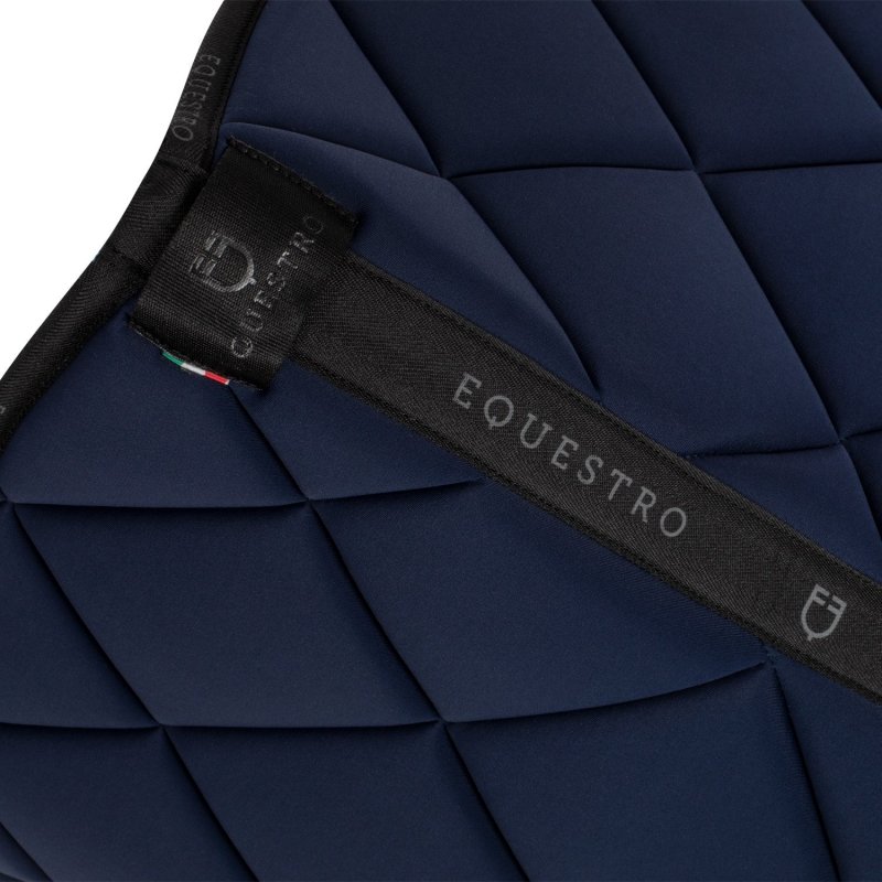 Equestro Sottosella da dressage in tessuto tecnico con logo - Blu navy/Nero