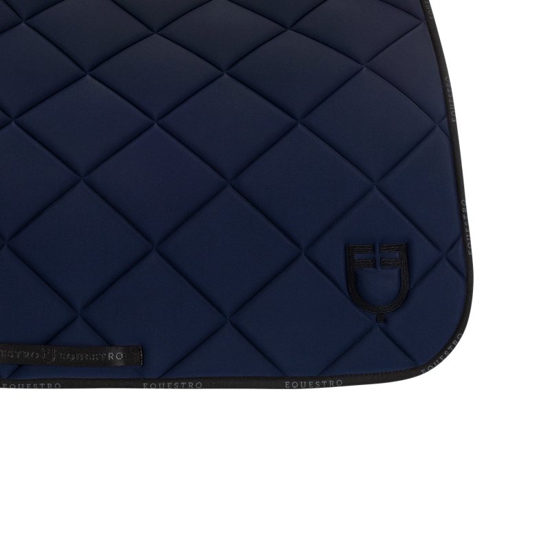 Equestro Sottosella da dressage in tessuto tecnico con logo - Blu navy/Nero