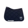 Equestro Sottosella da dressage in tessuto tecnico con logo - Blu navy/Bianco