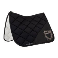 Equestro Sottosella dressage con logo strass ETH09054 - Nero