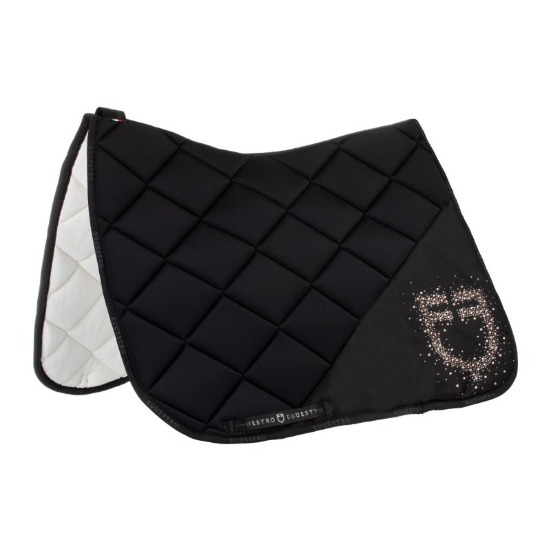Equestro Sottosella dressage con logo strass ETH09054 - Nero