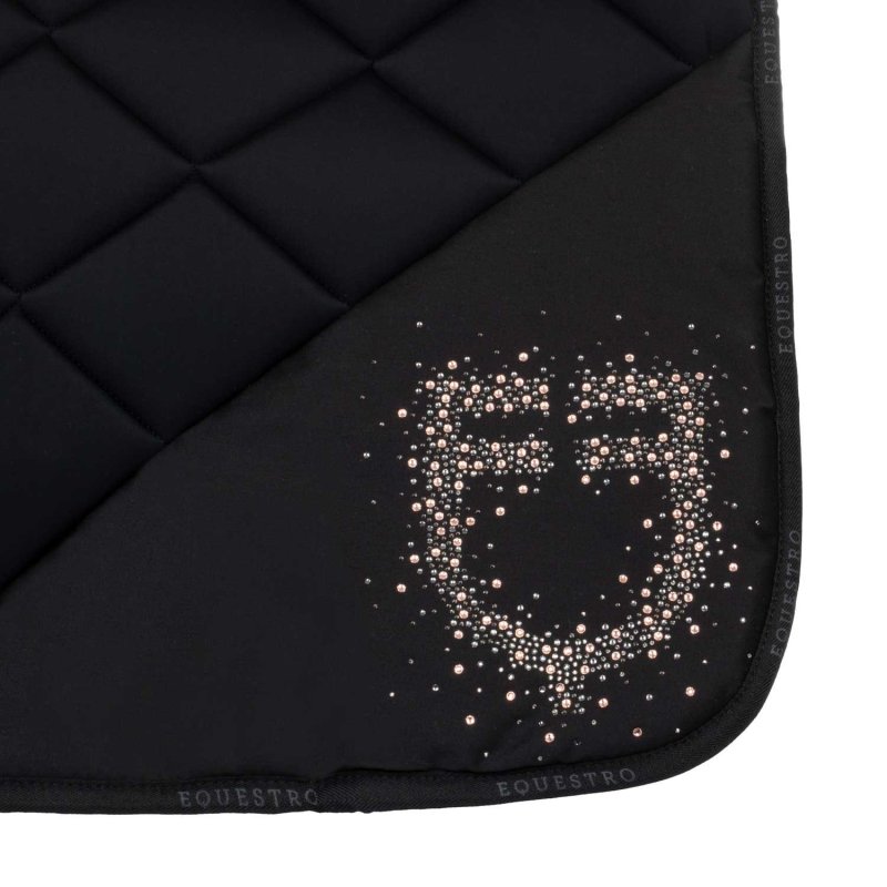 Equestro Sottosella dressage con logo strass ETH09054 - Nero