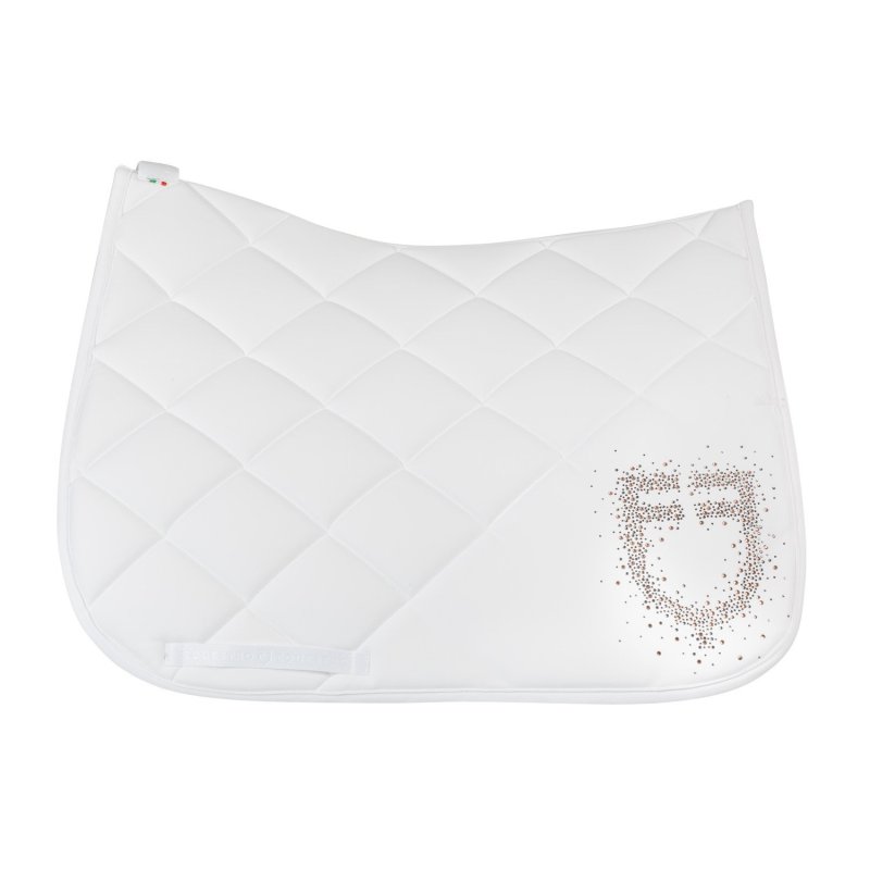 Equestro Sottosella dressage con logo strass ETH09054 - Bianco