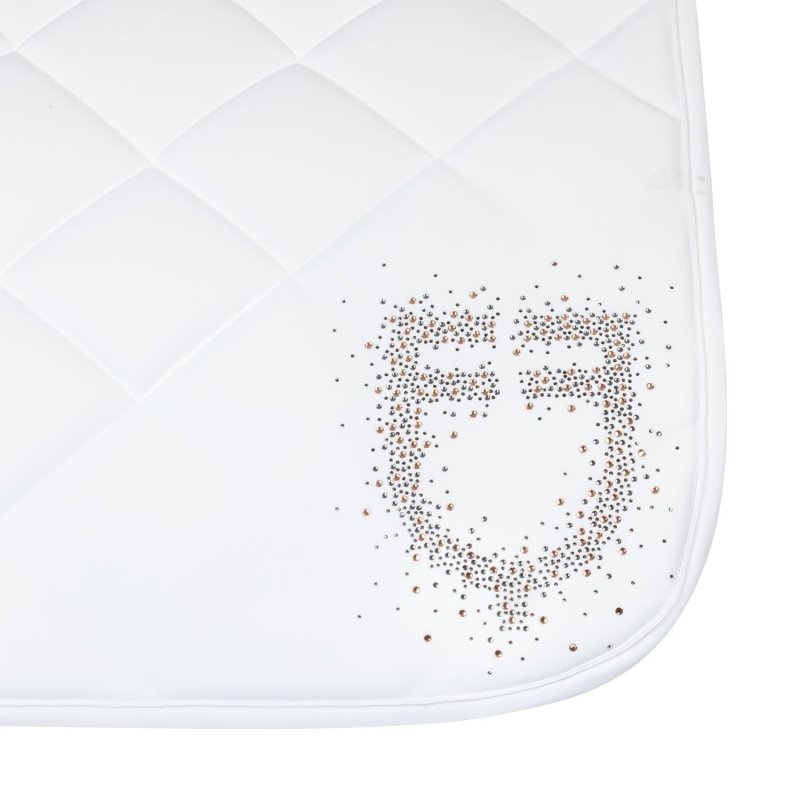 Equestro Sottosella dressage con logo strass ETH09054 - Bianco