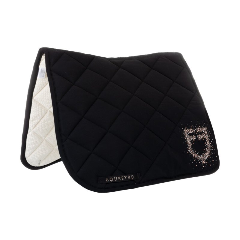 Equestro Sottosella dressage con logo strass ETH09056 - Nero