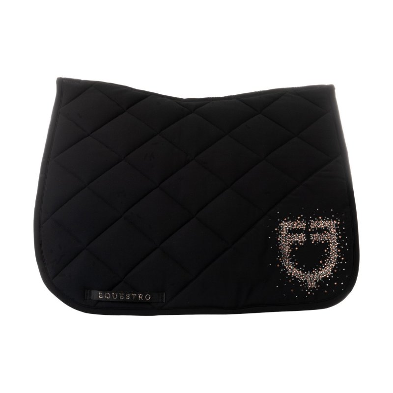 Equestro Sottosella dressage con logo strass ETH09056 - Nero