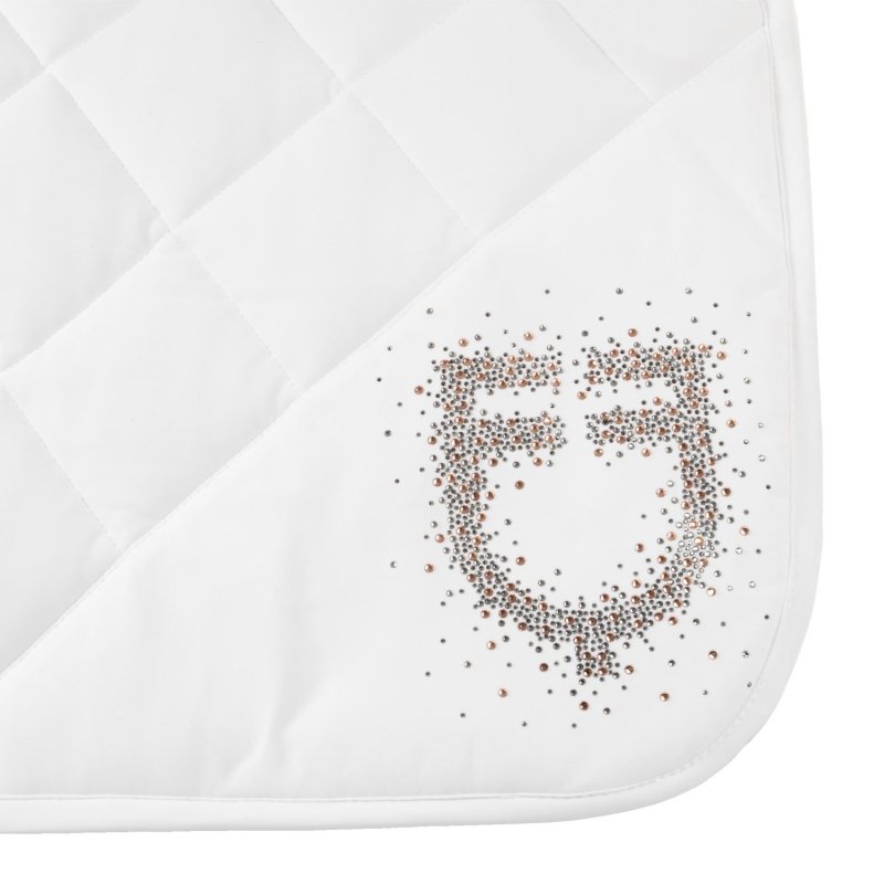 Equestro Sottosella dressage con logo strass ETH09056 - Bianco