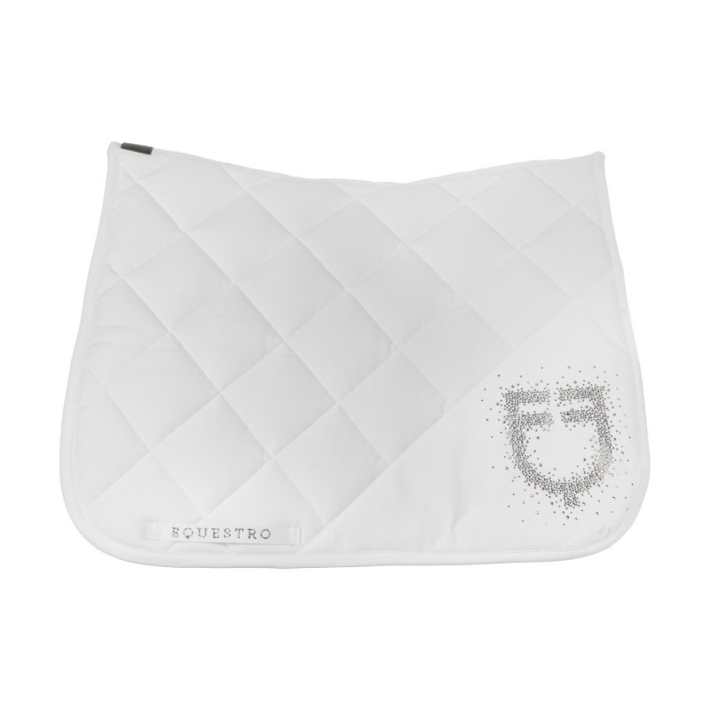 Equestro Sottosella dressage con logo strass ETH09056 - Bianco