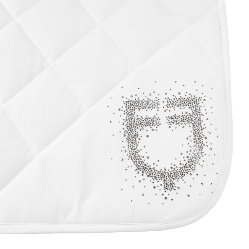 Equestro Sottosella dressage con logo strass ETH09056 - Bianco