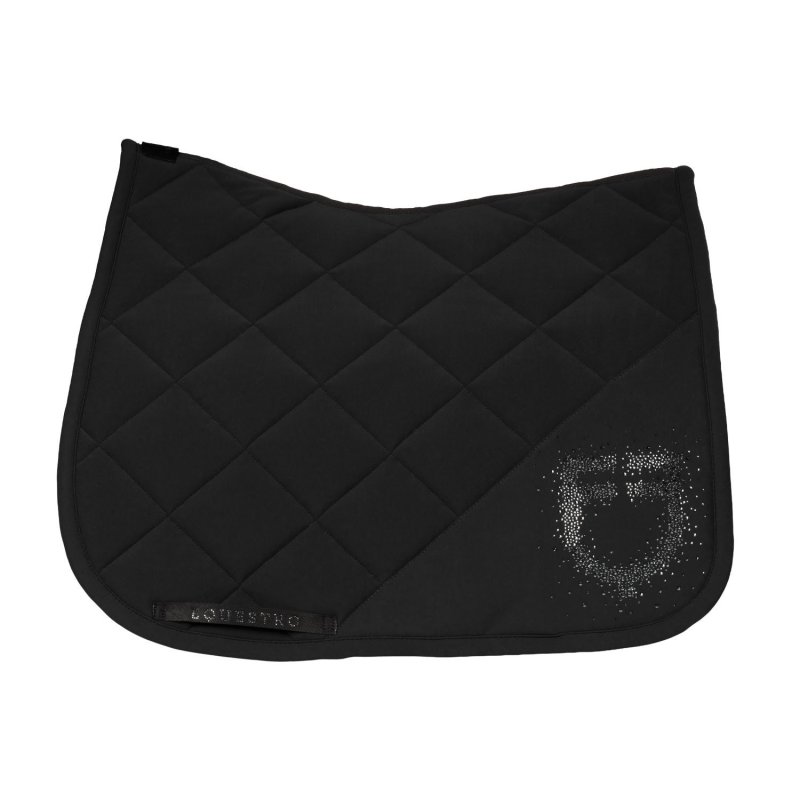 Equestro Sottosella dressage con logo strass ETH09056 - Nero