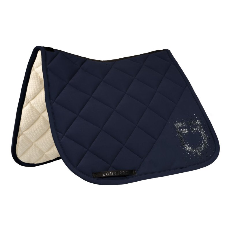 Equestro Sottosella dressage con logo strass ETH09056 - Blu navy